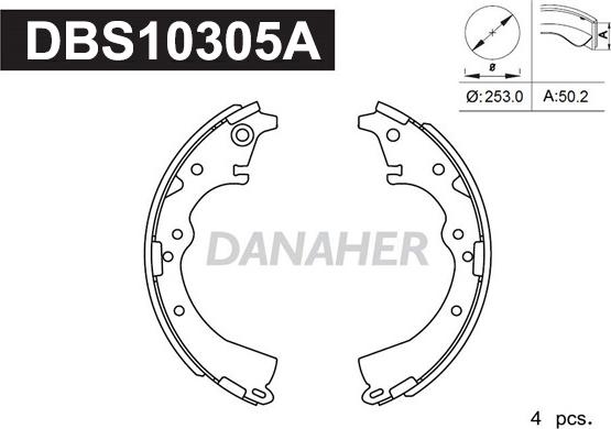 Danaher DBS10305A - Bremžu loku komplekts ps1.lv