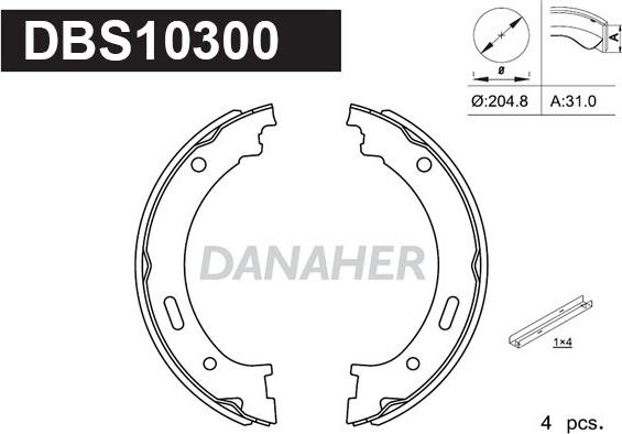 Danaher DBS10300 - Bremžu loku kompl., Stāvbremze ps1.lv