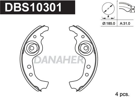 Danaher DBS10301 - Bremžu loku komplekts ps1.lv