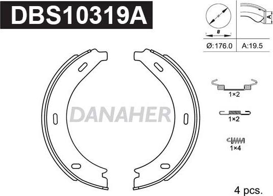 Danaher DBS10319A - Bremžu loku kompl., Stāvbremze ps1.lv