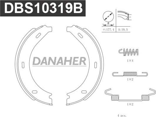 Danaher DBS10319B - Bremžu loku kompl., Stāvbremze ps1.lv