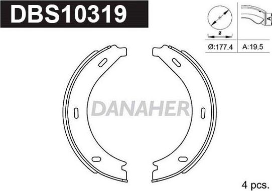 Danaher DBS10319 - Bremžu loku kompl., Stāvbremze ps1.lv