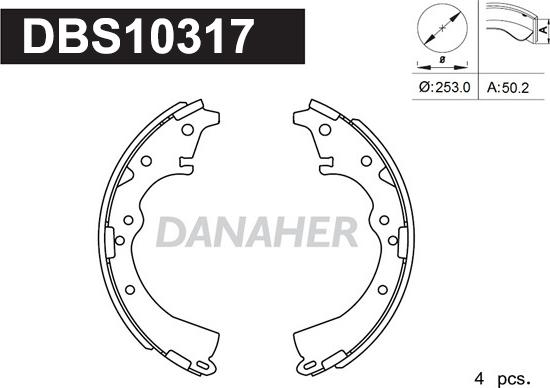 Danaher DBS10317 - Bremžu loku komplekts ps1.lv