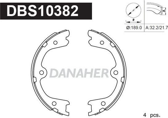 Danaher DBS10382 - Bremžu loku kompl., Stāvbremze ps1.lv