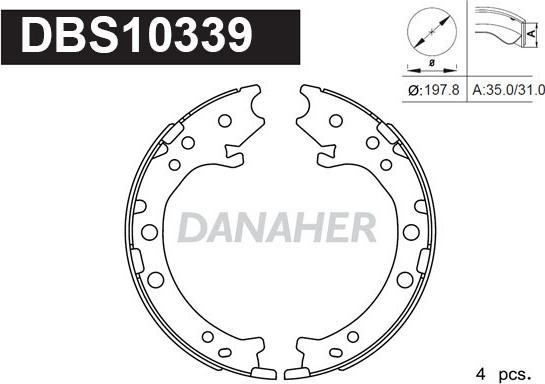 Danaher DBS10339 - Bremžu loku kompl., Stāvbremze ps1.lv