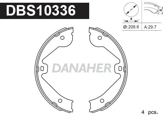 Danaher DBS10336 - Bremžu loku kompl., Stāvbremze ps1.lv