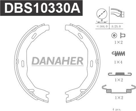 Danaher DBS10330A - Bremžu loku kompl., Stāvbremze ps1.lv