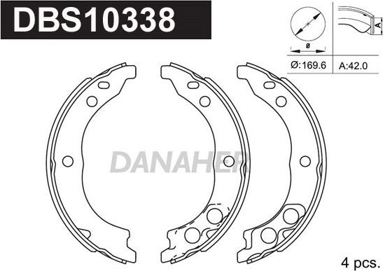 Danaher DBS10338 - Bremžu loku kompl., Stāvbremze ps1.lv