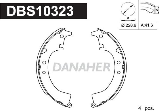 Danaher DBS10323 - Bremžu loku komplekts ps1.lv