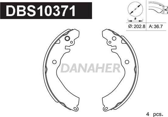 Danaher DBS10371 - Bremžu loku komplekts ps1.lv