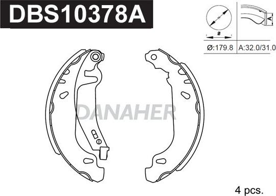 Danaher DBS10378A - Bremžu loku komplekts ps1.lv