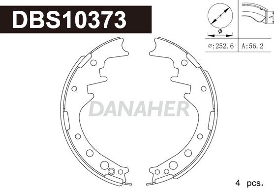 Danaher DBS10373 - Bremžu loku komplekts ps1.lv