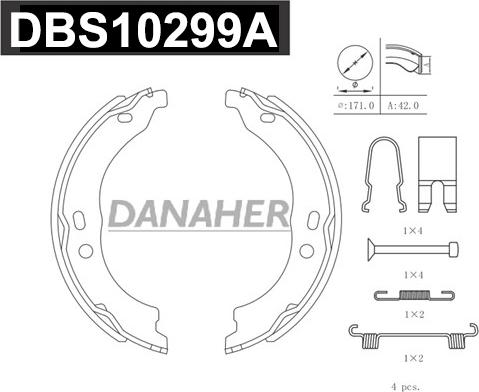 Danaher DBS10299A - Bremžu loku kompl., Stāvbremze ps1.lv