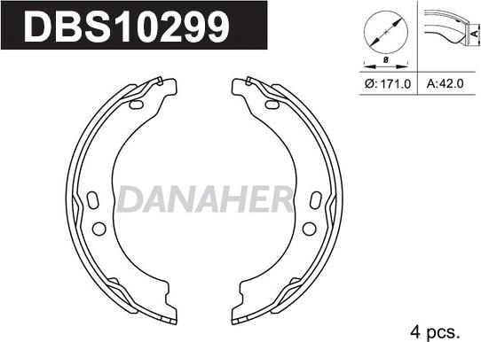 Danaher DBS10299 - Bremžu loku kompl., Stāvbremze ps1.lv