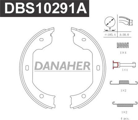 Danaher DBS10291A - Bremžu loku kompl., Stāvbremze ps1.lv