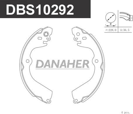 Danaher DBS10292 - Bremžu loku komplekts ps1.lv