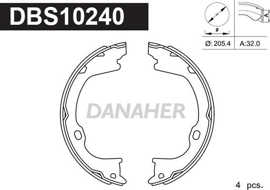 Danaher DBS10240 - Bremžu loku kompl., Stāvbremze ps1.lv