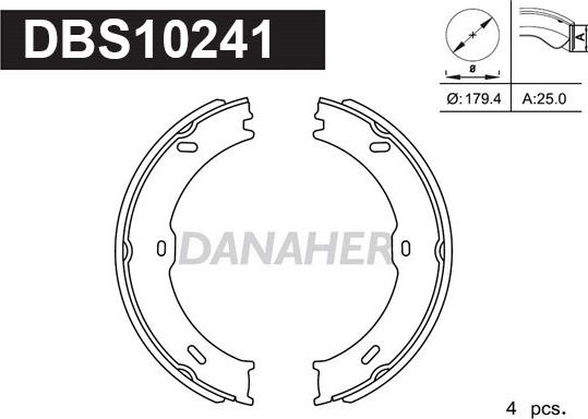 Danaher DBS10241 - Bremžu loku kompl., Stāvbremze ps1.lv