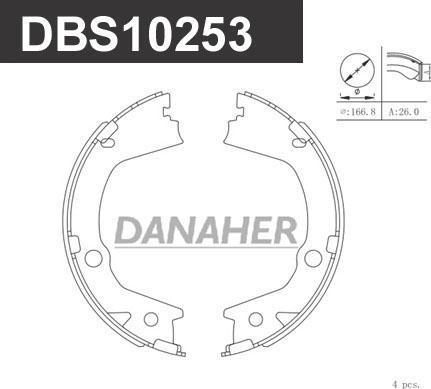 Danaher DBS10253 - Bremžu loku kompl., Stāvbremze ps1.lv