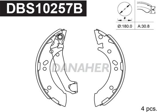 Danaher DBS10257B - Bremžu loku komplekts ps1.lv