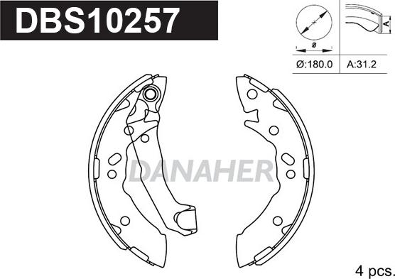 Danaher DBS10257 - Bremžu loku komplekts ps1.lv