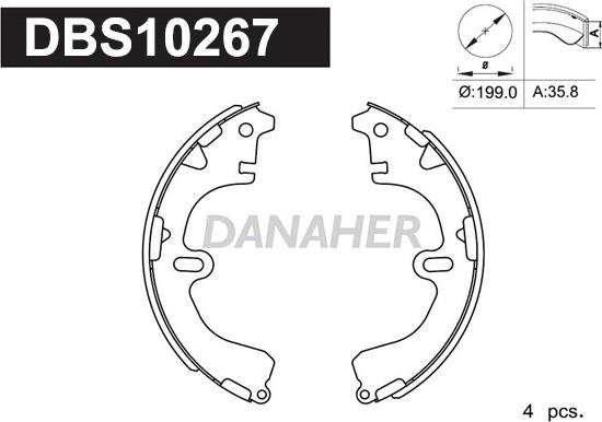 Danaher DBS10267 - Bremžu loku komplekts ps1.lv