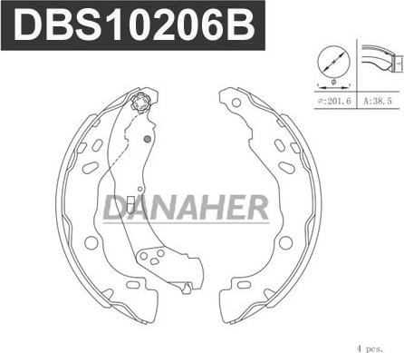Danaher DBS10206B - Bremžu loku komplekts ps1.lv