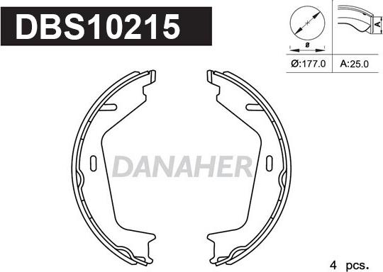 Danaher DBS10215 - Bremžu loku kompl., Stāvbremze ps1.lv