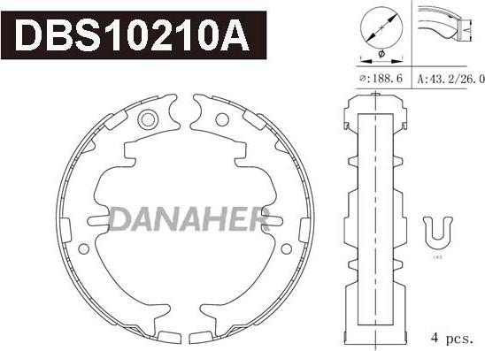 Danaher DBS10210A - Bremžu loku kompl., Stāvbremze ps1.lv