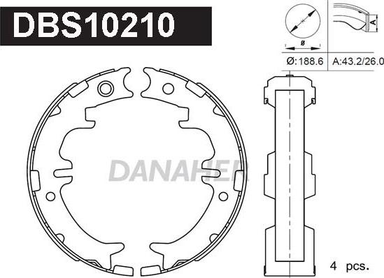 Danaher DBS10210 - Bremžu loku kompl., Stāvbremze ps1.lv