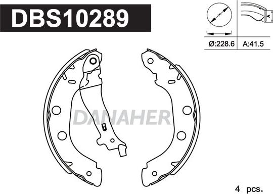 Danaher DBS10289 - Bremžu loku komplekts ps1.lv