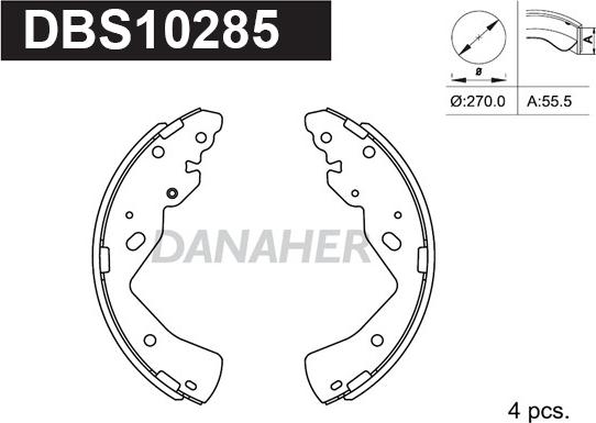 Danaher DBS10285 - Bremžu loku komplekts ps1.lv