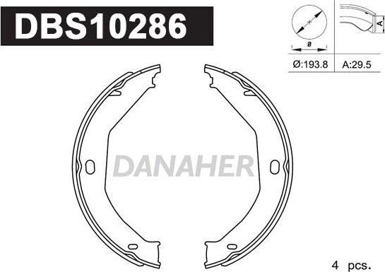 Danaher DBS10286 - Bremžu loku kompl., Stāvbremze ps1.lv