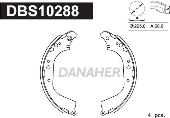 Danaher DBS10288 - Bremžu loku komplekts ps1.lv