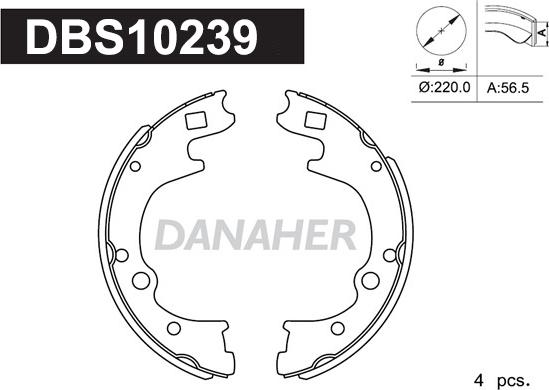 Danaher DBS10239 - Bremžu loku komplekts ps1.lv