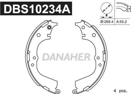 Danaher DBS10234A - Bremžu loku komplekts ps1.lv