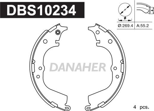 Danaher DBS10234 - Bremžu loku komplekts ps1.lv