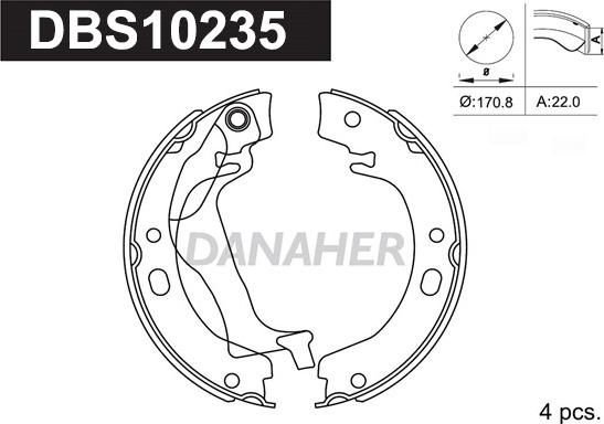 Danaher DBS10235 - Bremžu loku kompl., Stāvbremze ps1.lv