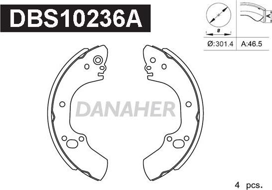 Danaher DBS10236A - Bremžu loku komplekts ps1.lv