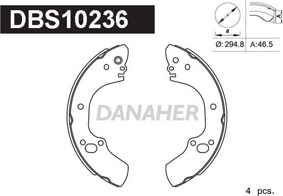 Danaher DBS10236 - Bremžu loku komplekts ps1.lv