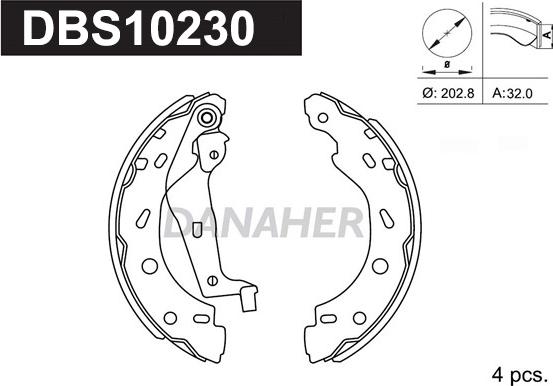 Danaher DBS10230 - Bremžu loku komplekts ps1.lv