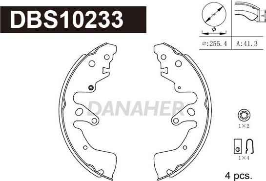 Danaher DBS10233 - Bremžu loku komplekts ps1.lv