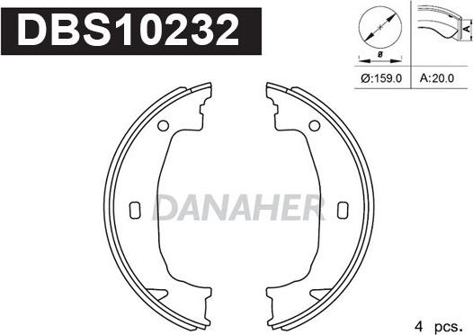 Danaher DBS10232 - Bremžu loku kompl., Stāvbremze ps1.lv