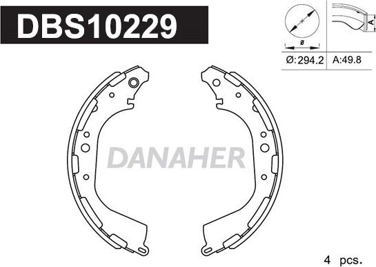 Danaher DBS10229 - Bremžu loku komplekts ps1.lv