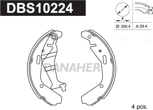 Danaher DBS10224 - Bremžu loku komplekts ps1.lv