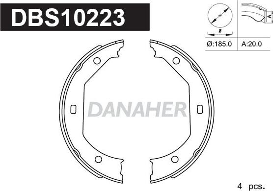 Danaher DBS10223 - Bremžu loku kompl., Stāvbremze ps1.lv