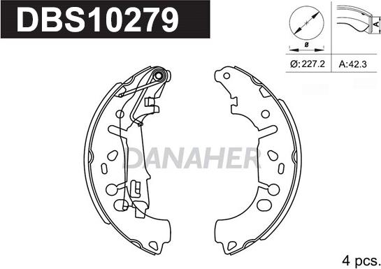 Danaher DBS10279 - Bremžu loku komplekts ps1.lv