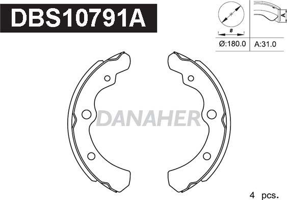 Danaher DBS10791A - Bremžu loku komplekts ps1.lv