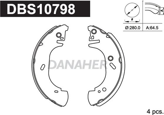 Danaher DBS10798 - Bremžu loku komplekts ps1.lv