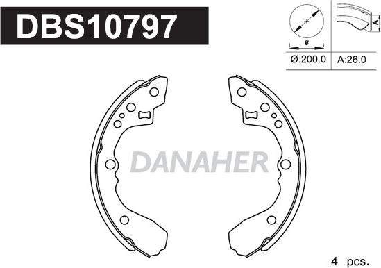 Danaher DBS10797 - Bremžu loku komplekts ps1.lv